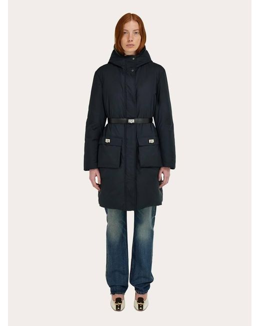 Ferragamo Blue Padded Parka Jacket for men