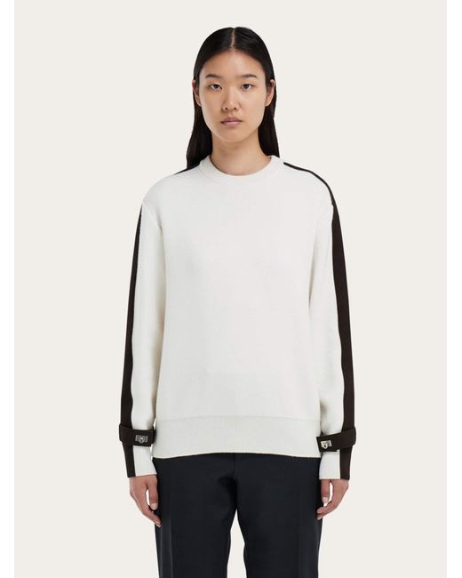 Ferragamo Natural Crewneck Sweater