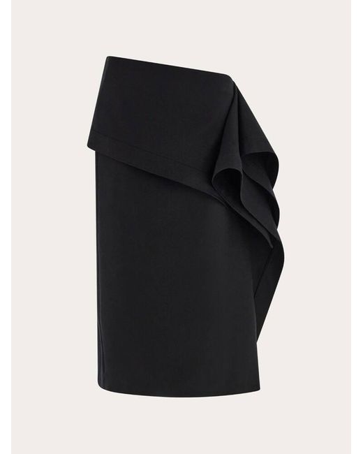 Mujer Falda Asimétrica Con Faldón Negro Ferragamo de color Black