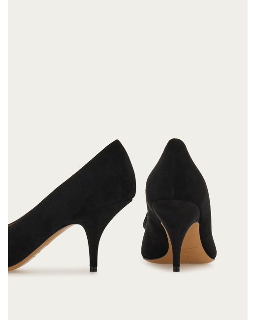 Ferragamo Black Soft Bow Pump