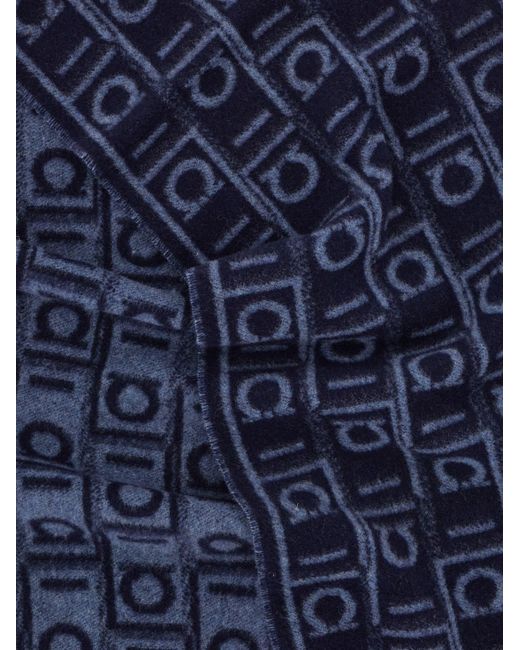 Uomo Sciarpa Monogram di Ferragamo in Blue da Uomo
