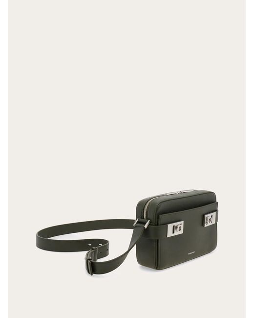 Ferragamo Green Hug Buckle Messenger Bag for men
