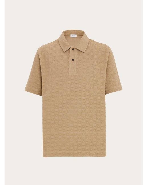 Ferragamo Natural Monogram Polo Shirt for men