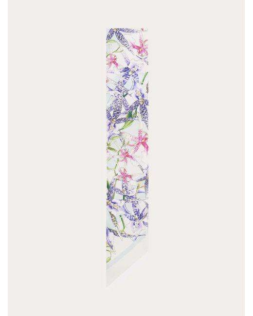 Ferragamo White Floral Bloom Print Silk Mini Bandeau