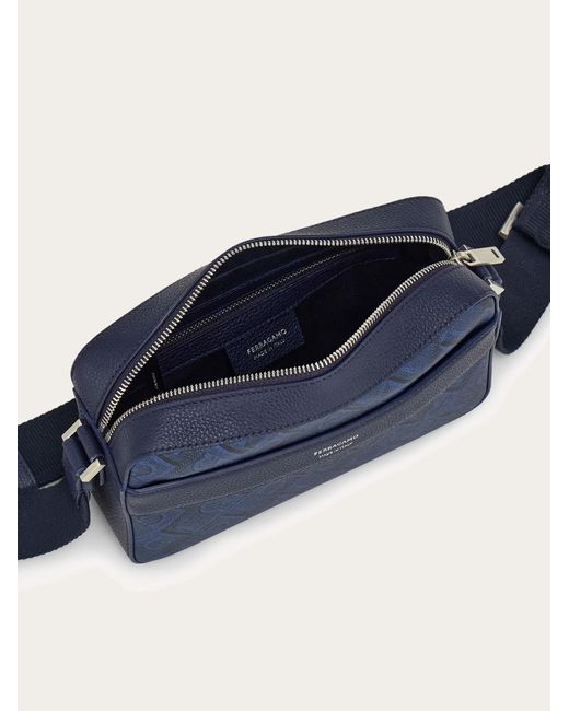 Ferragamo Blue Monogram Crossbody Bag for men