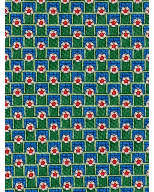 Ferragamo Green Tournament Print Silk Tie for men