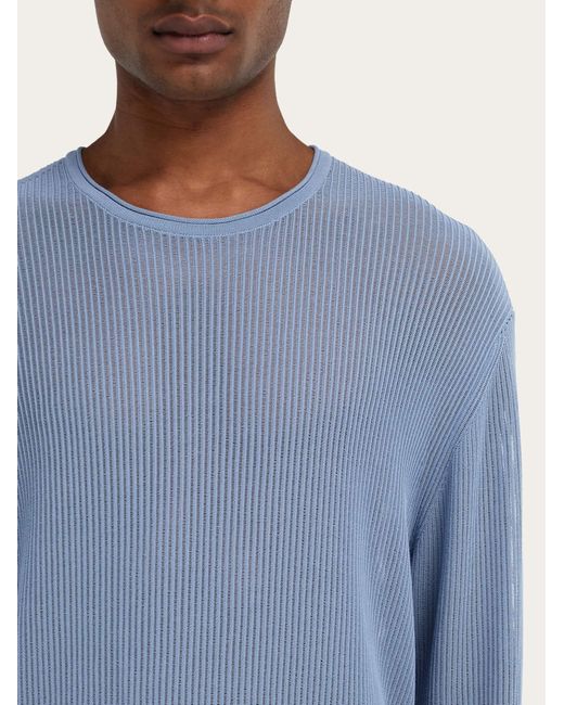 Ferragamo Blue Crew Neck Sweater for men