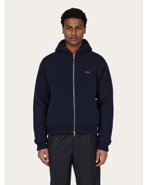 Ferragamo Blue Wool Blouson for men