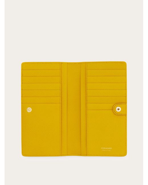 Ferragamo Yellow Gancini Continental Wallet