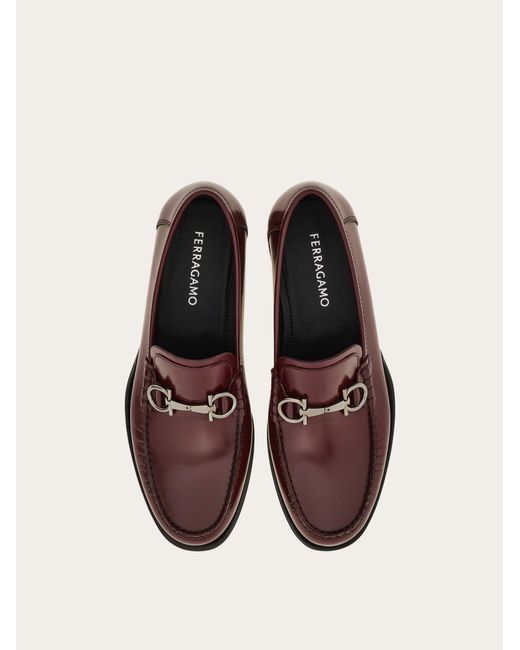 Ferragamo Brown Loafer With Gancini Buckle for men