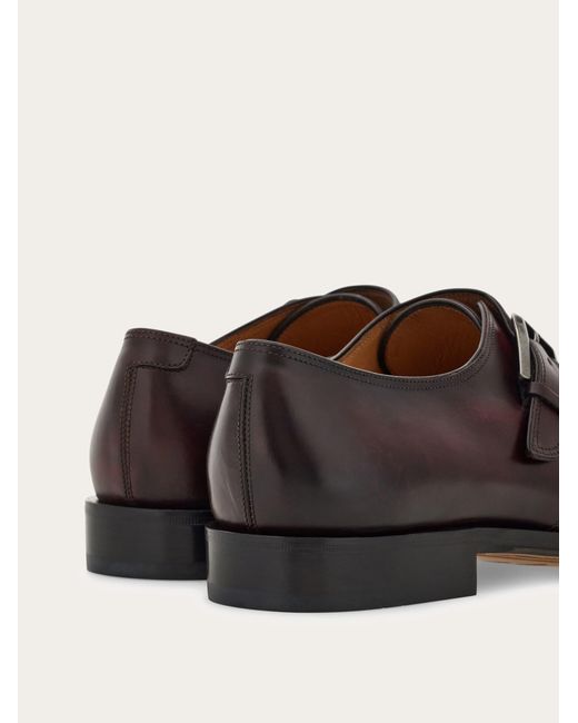 Ferragamo Red Single Monk Shoe .5 for men