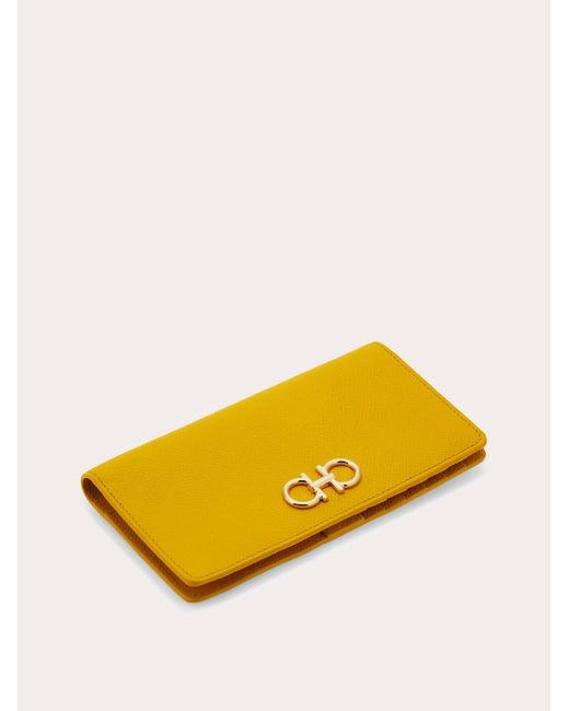 Ferragamo Yellow Gancini Continental Wallet