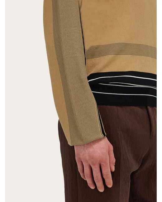 Ferragamo Green V-Neck Sweater for men