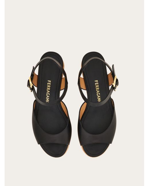 Ferragamo Black Platform Sandal