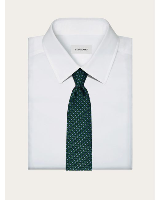 Ferragamo Green Jacquard Tie for men