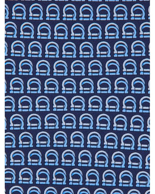 Ferragamo Herren Seidenkrawatte mit Flecht-Gancini-Print in Blue für Herren