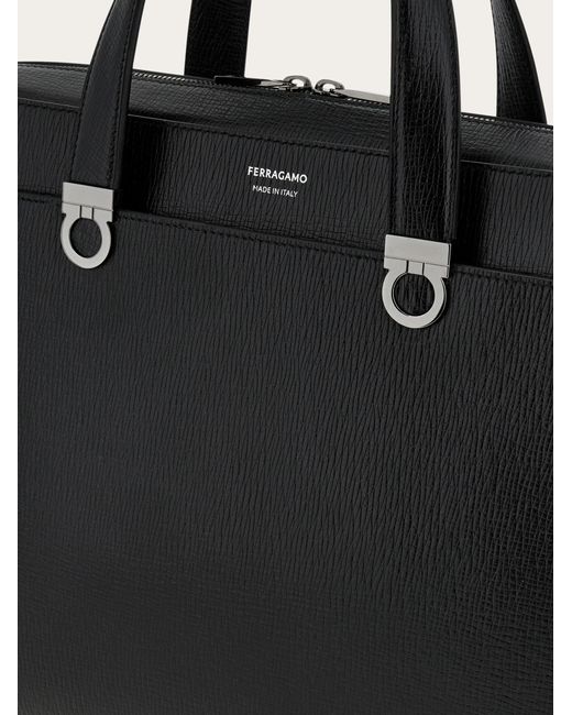 Ferragamo Black Gancini Briefcase for men