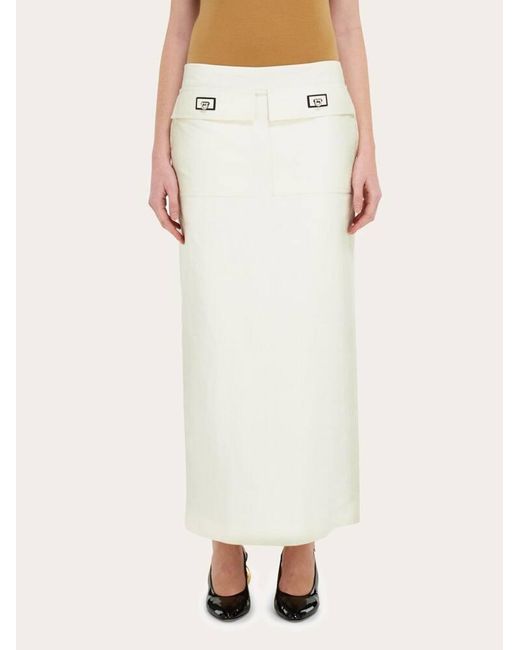 Ferragamo White Long Skirt