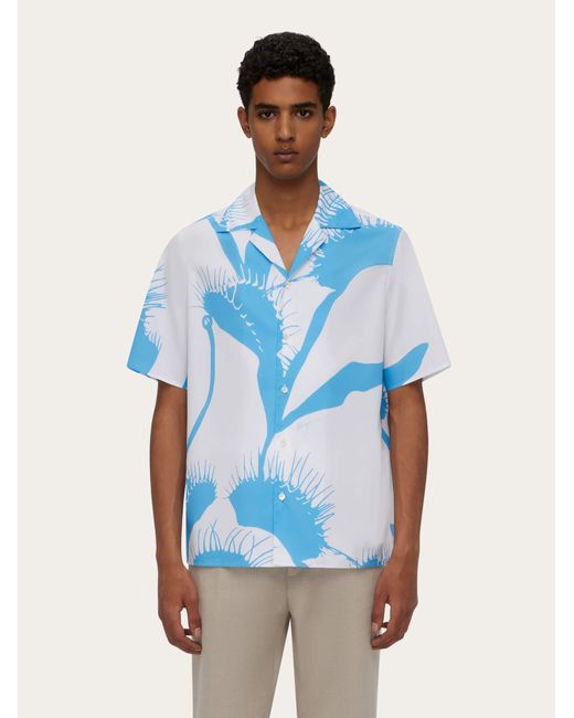 Ferragamo Herren Bowling-Hemd mit Venus-Print in Blue für Herren