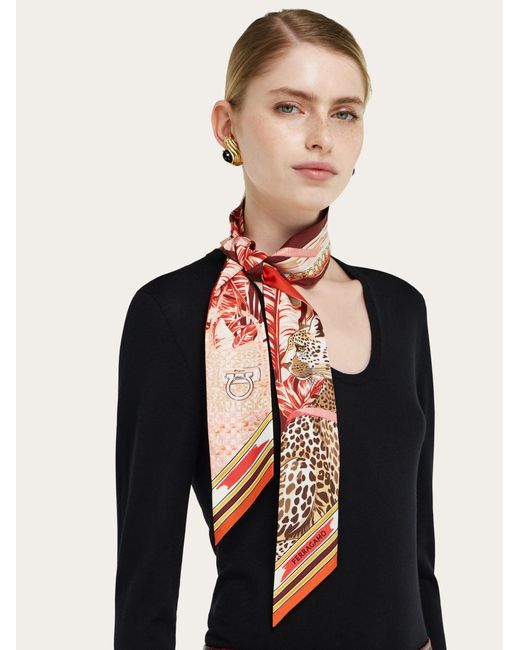 Ferragamo Red Feline Print Mini Bandeau
