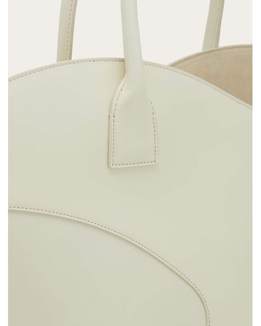 Ferragamo Natural Tote Bag With Cut-out Detailing