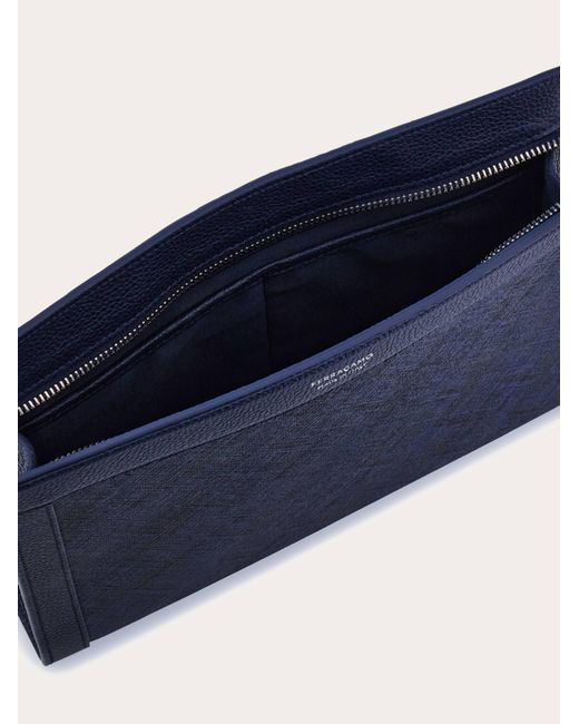 Uomo Pouch Monogram di Ferragamo in Blue da Uomo