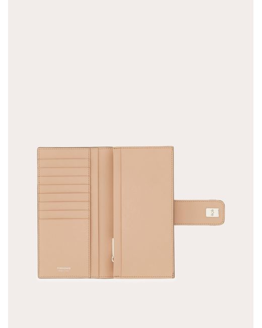 Ferragamo Natural Double Gancini Continental Wallet