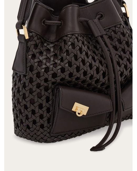 Ferragamo Black Multipocket Bucket Bag