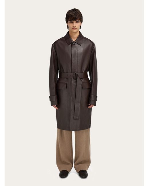 Ferragamo Brown Deerskin Coat for men