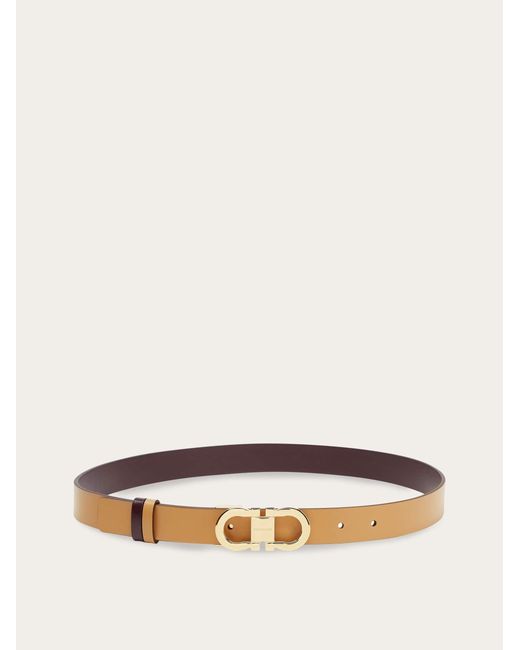 Ferragamo Natural Reversible And Adjustable Gancini Belt