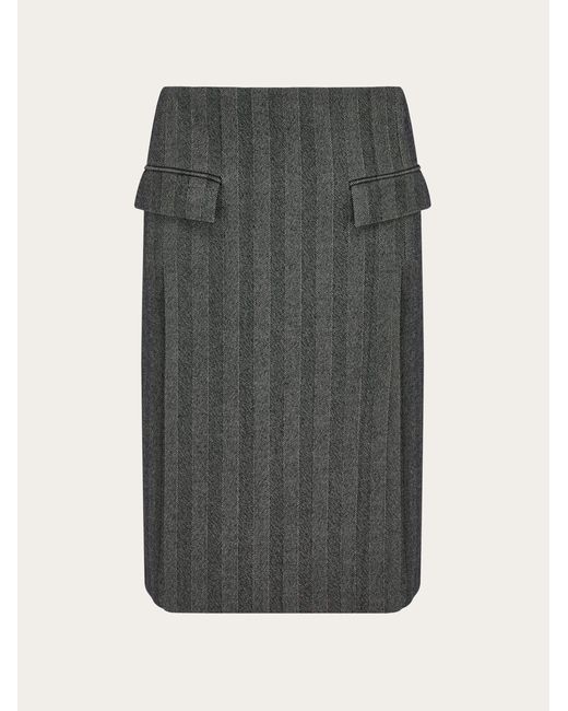 Donna Gonna Con Doppio Spacco di Ferragamo in Gray