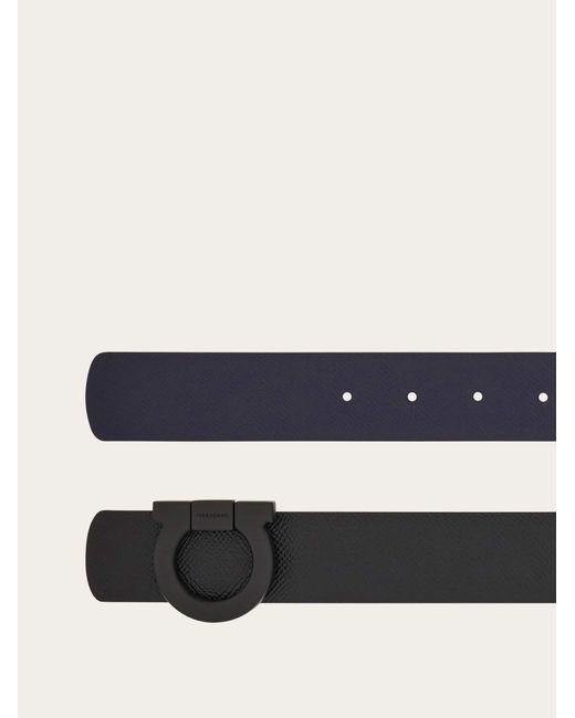 Ferragamo White Fixed Reversible Belt for men