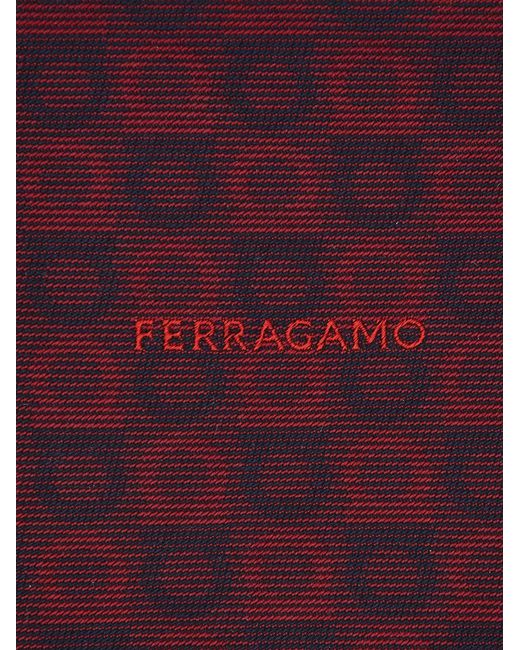Ferragamo Purple Gancini Silk Jacquard Tie for men