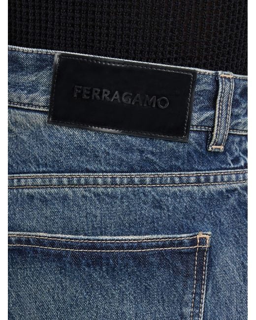 Ferragamo Herren 5-Pocket-Hose Mit Used-Effekt in Blue für Herren