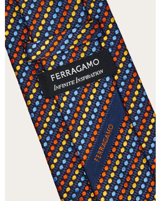 Ferragamo Blue Dots Jacquard Tie for men