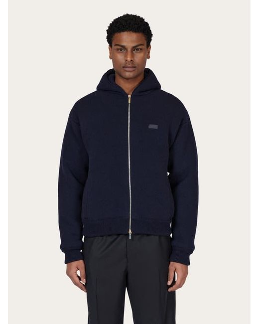 Ferragamo Blue Wool Blouson for men