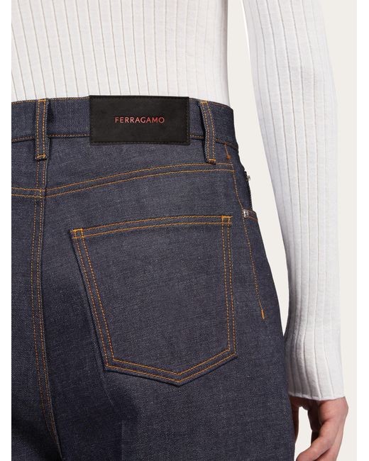 Ferragamo Blue Men Five Pocket baggy Trouser for men