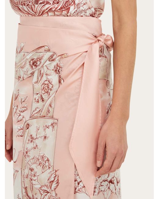 Ferragamo Pink Voyage Print Silk Sarong