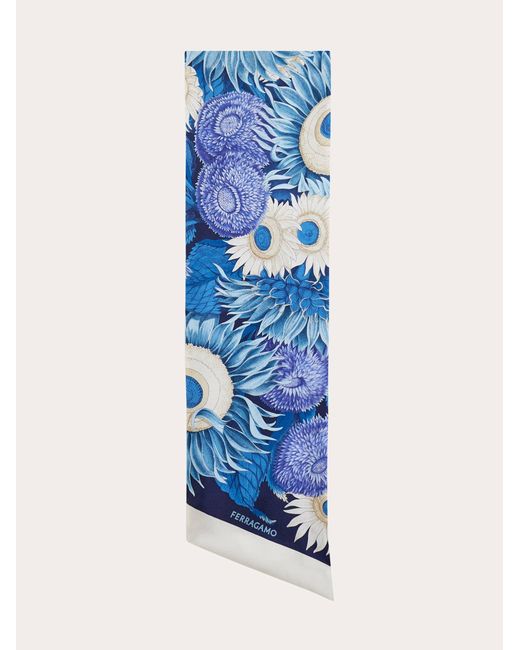 Ferragamo Blue Sunflower Print Bandeau