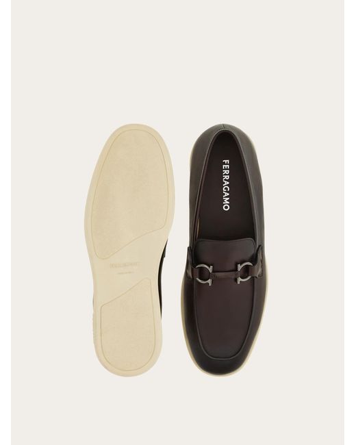 Ferragamo White Casual Loafer With Gancini Ornament .5 for men