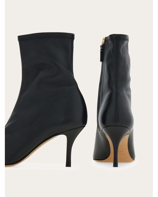 Ferragamo Black Pointed Ankle Boot With Maxi Gancini Buckle