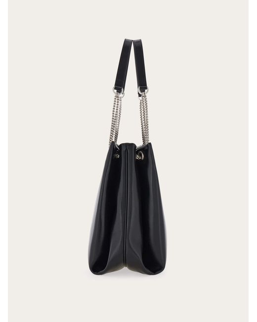 Ferragamo Black Mia Tote Bag (L)