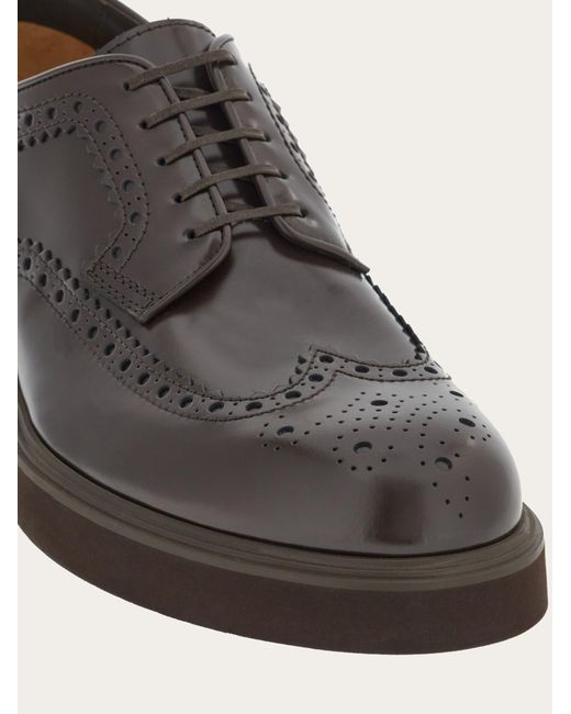 Ferragamo Multicolor Derby With Perforated Detailing for men