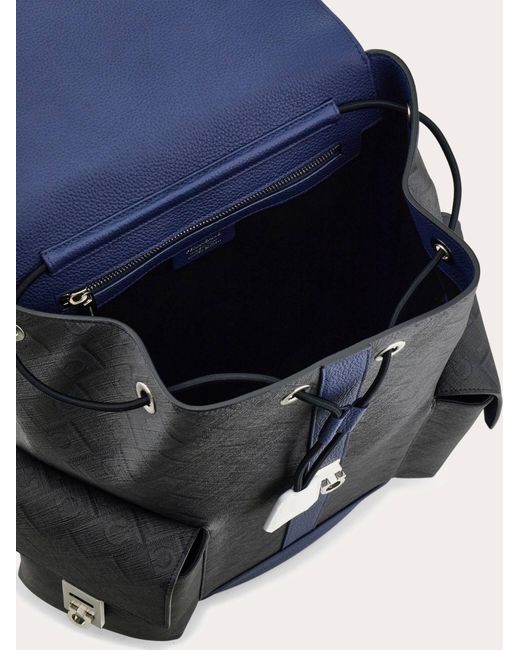 Ferragamo Blue Dual-Pocket Backpack for men