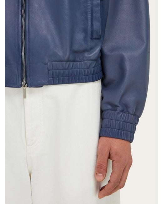 Hombre Chaqueta De Napa Azul Ferragamo de hombre de color Blue