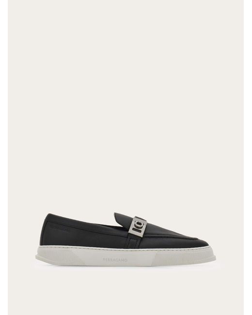 Hombre Sneakers Híbridas Hebilla Hug Negro Talla .5 Ferragamo de hombre de color White