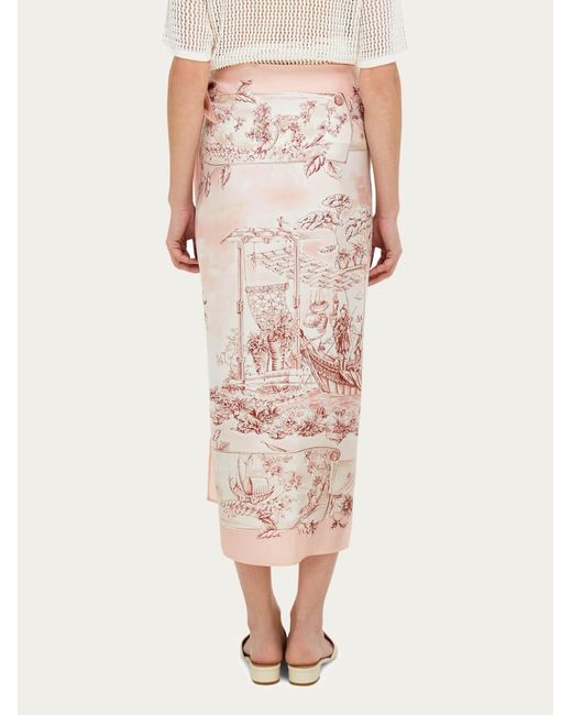 Ferragamo Pink Voyage Print Silk Sarong