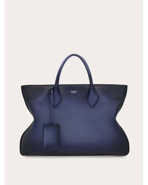Ferragamo Blue Star-Shaped Tote Bag for men