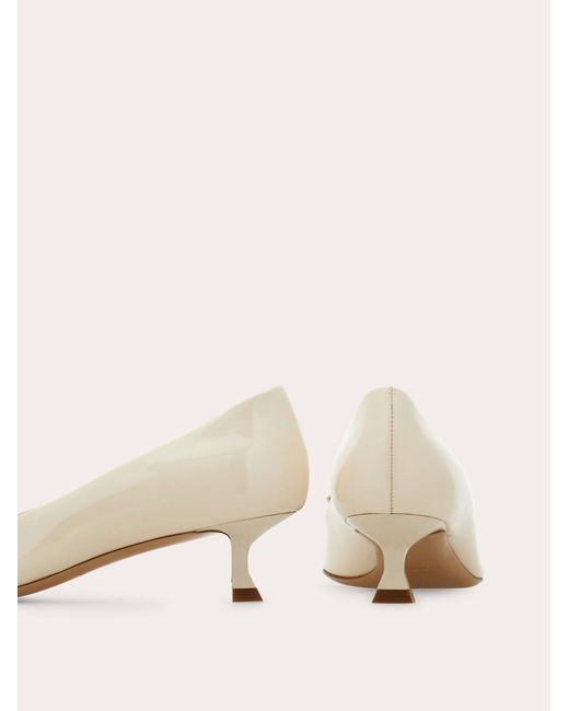 Ferragamo Natural New Vara Plate Low Heel Pump .5