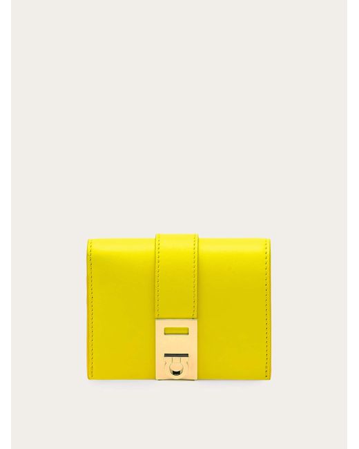 Ferragamo Yellow Hug Compact Wallet